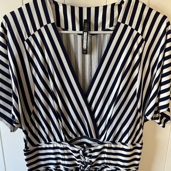 Tracy Reese Anthropologie Black and White Striped Midi Dress - Picture 5 of 7